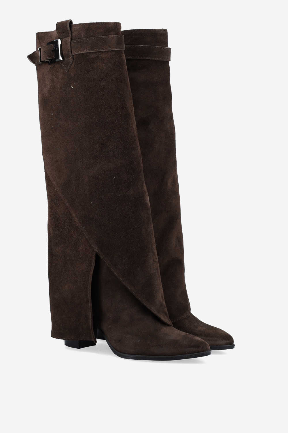 Franco Giusti - Fold-over suede knee-high boots