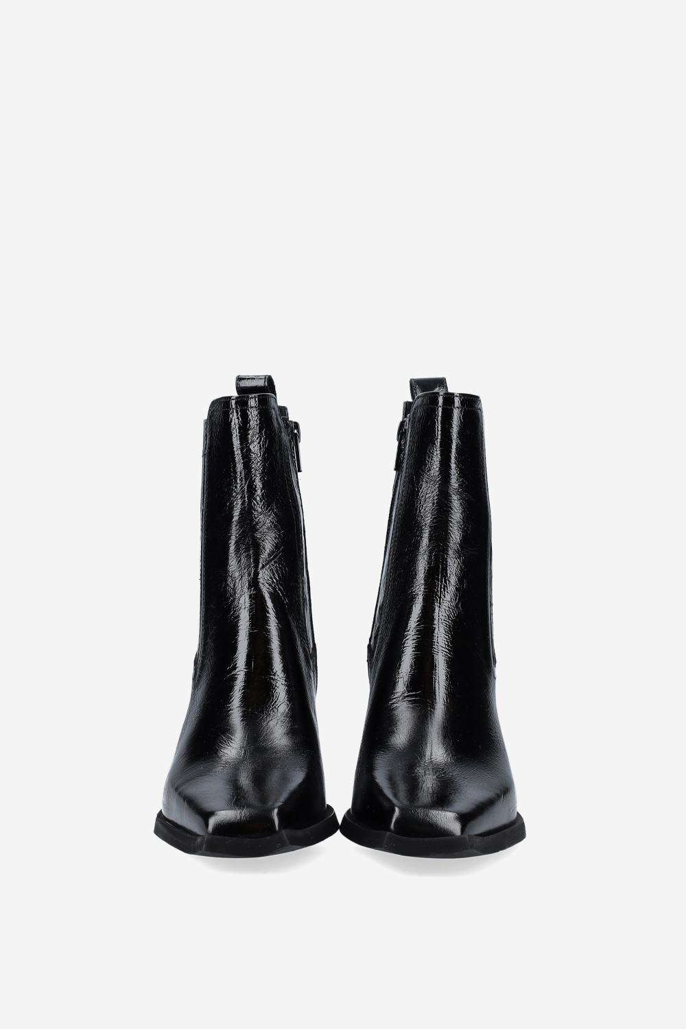 Patent leather ankle boots