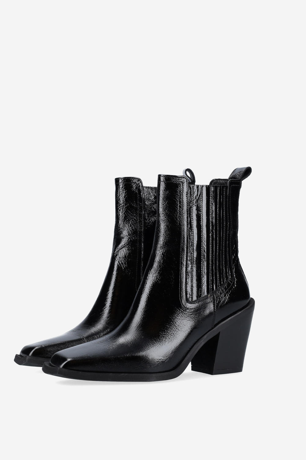 Patent leather ankle boots