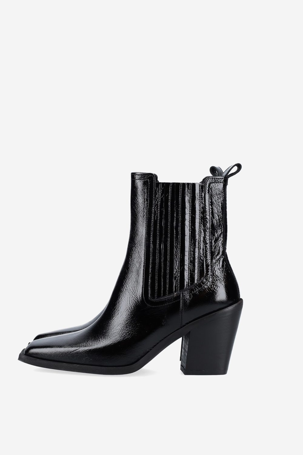 Patent leather ankle boots