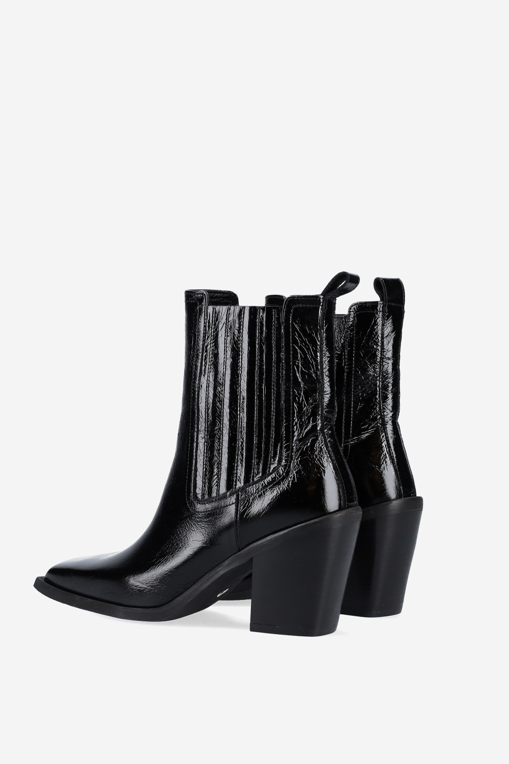 Patent leather ankle boots