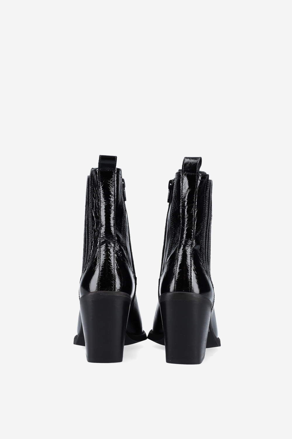 Patent leather ankle boots