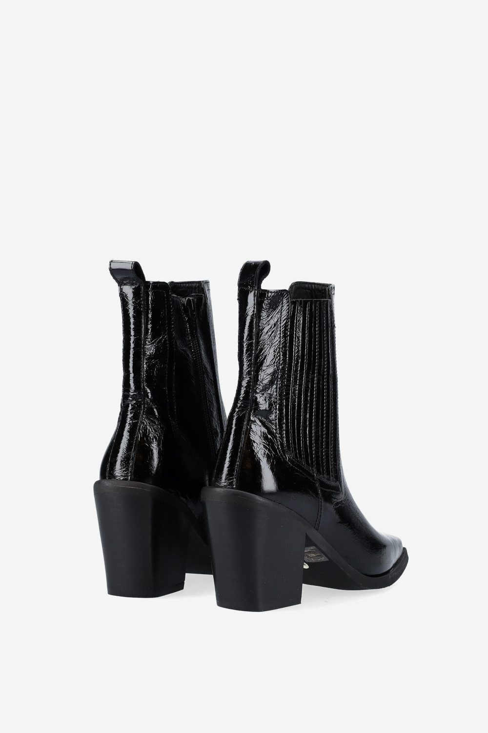 Patent leather ankle boots