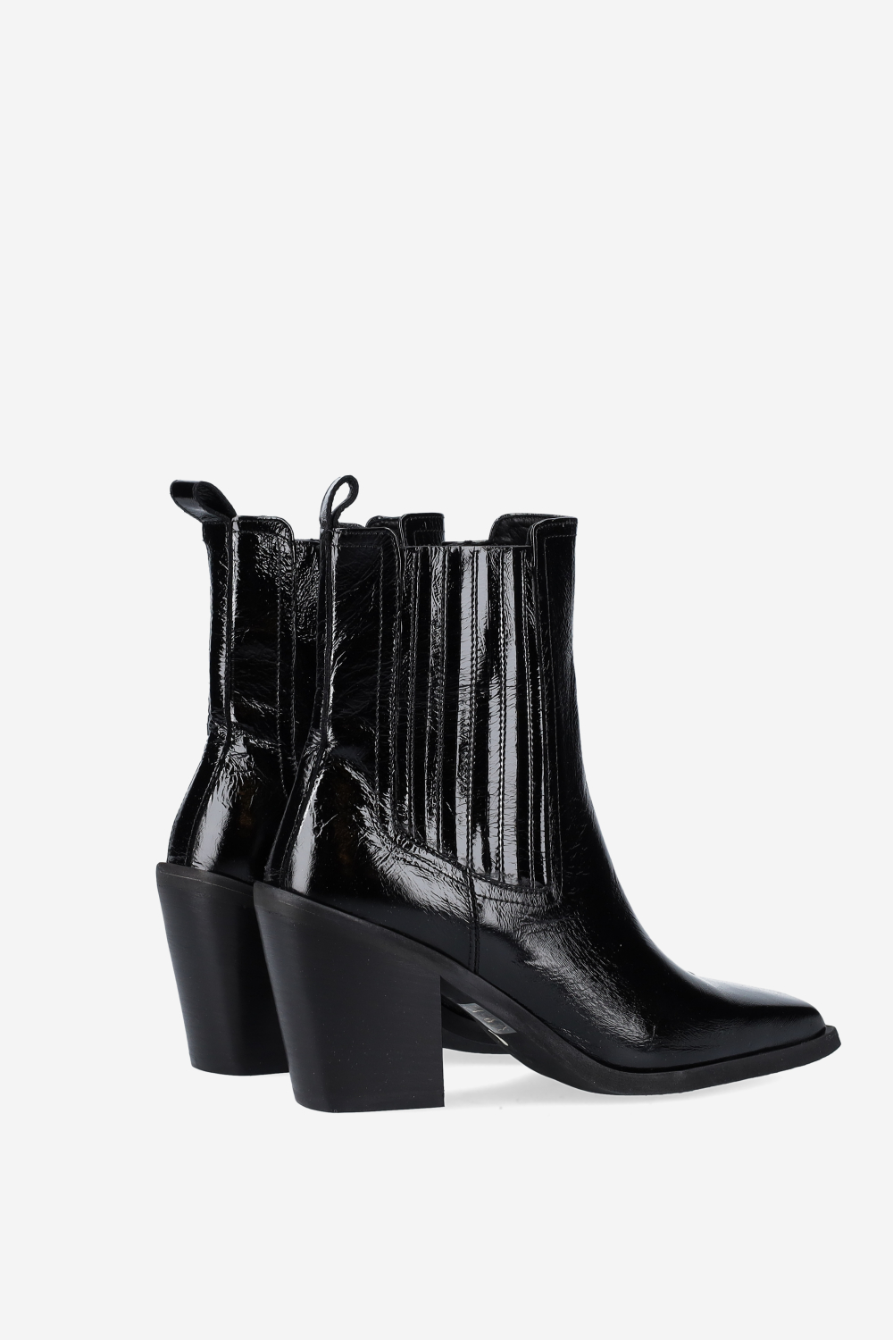 Patent leather ankle boots