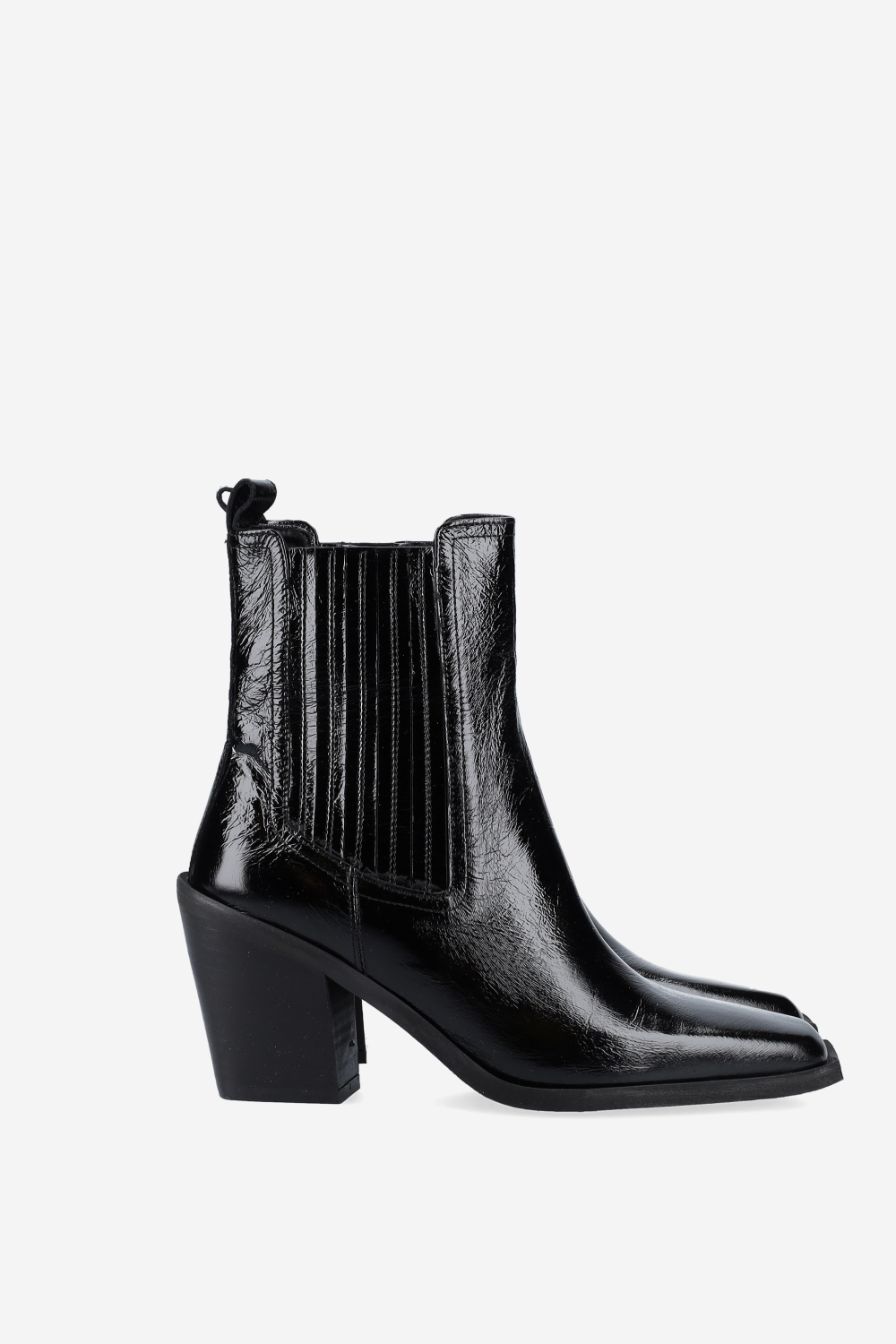 Patent leather ankle boots