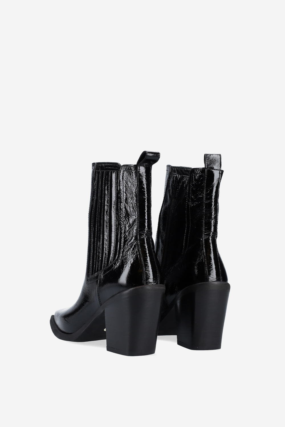 Patent leather ankle boots