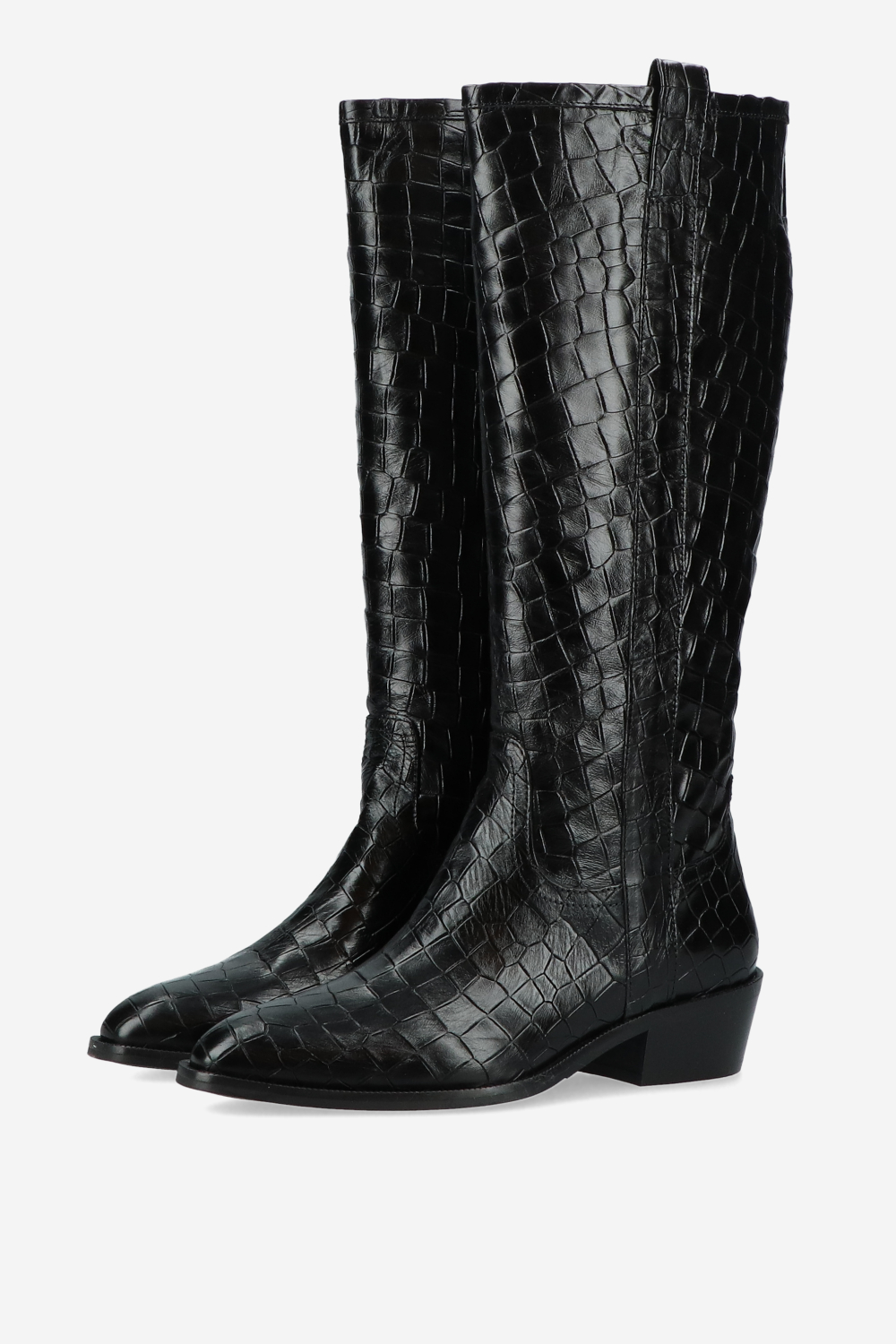 Croco leather boots