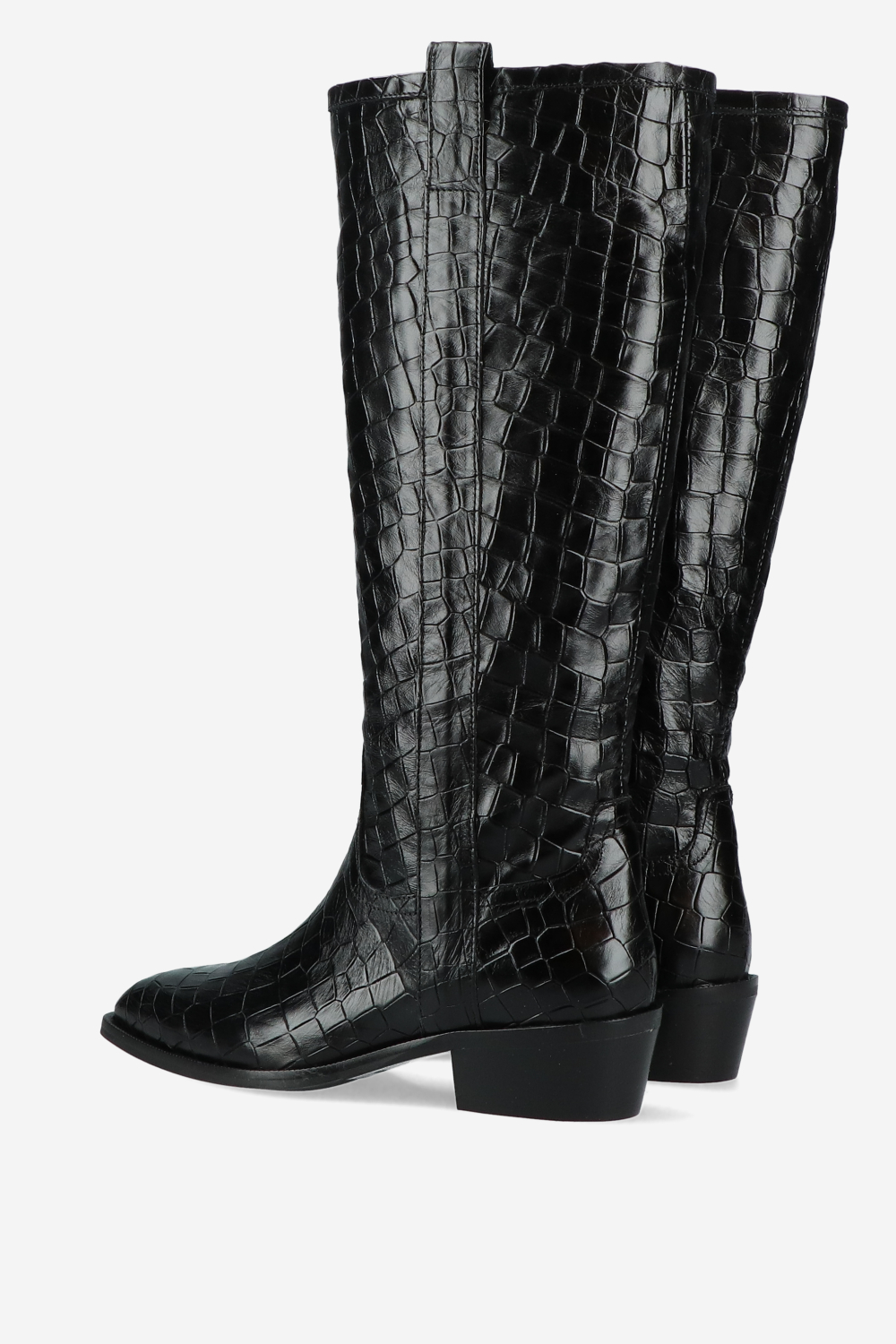 Croco leather boots