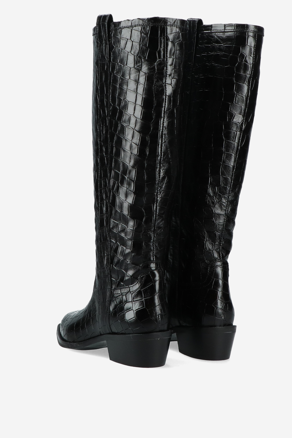 Croco leather boots