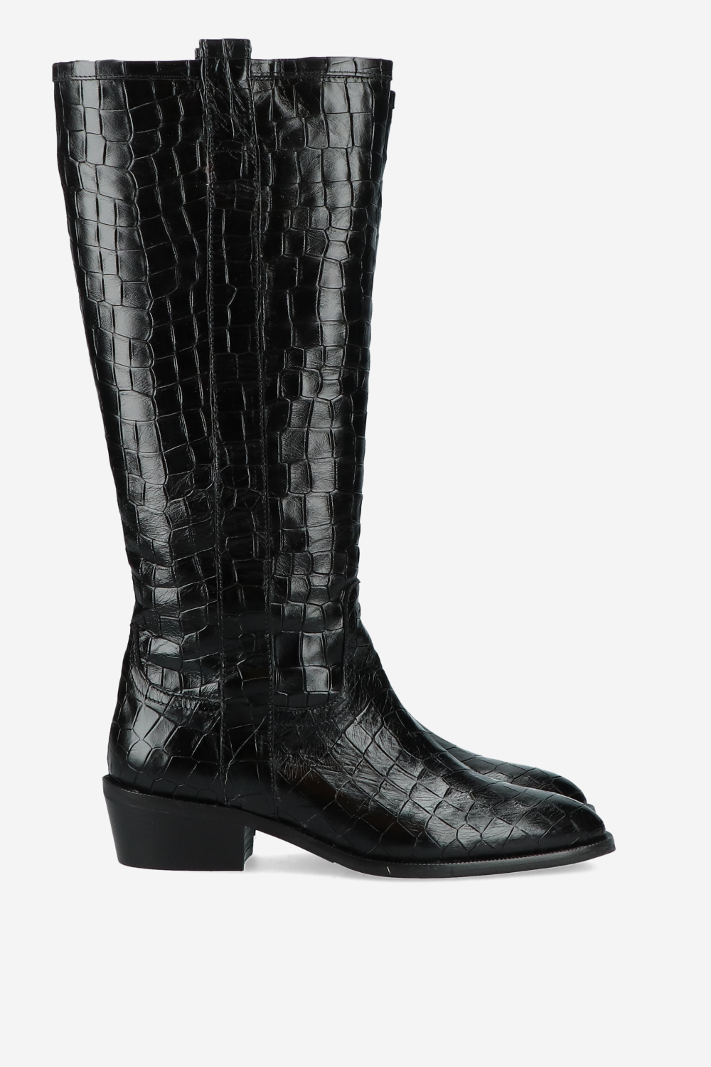 Croco leather boots