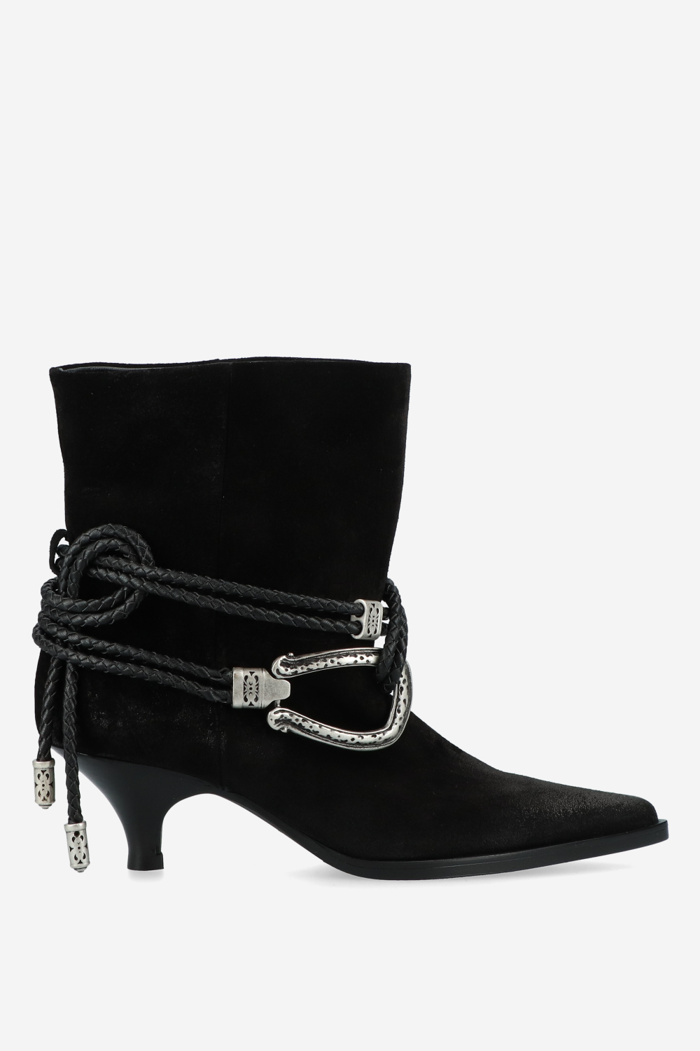 Elena Iachi - Suede wrap around rope ankle boots