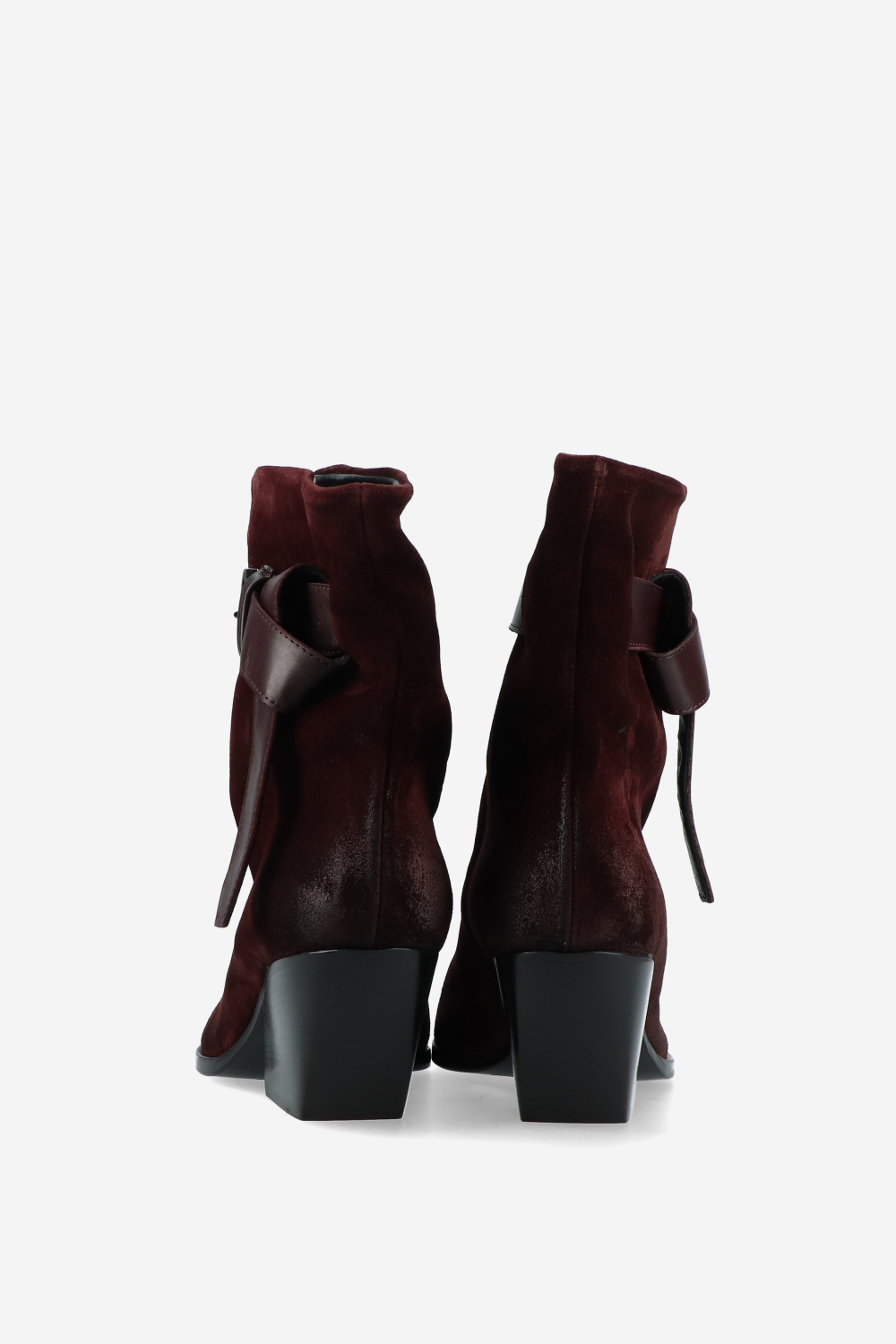 Suede buckled ankle boots