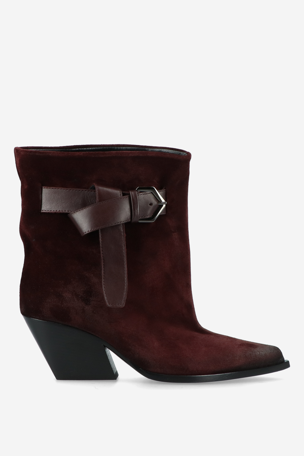 Elena Iachi - Suede buckled ankle boots
