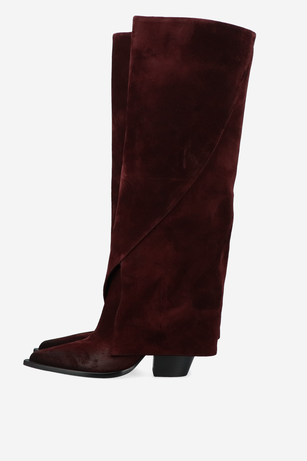 Fold-over suede boots