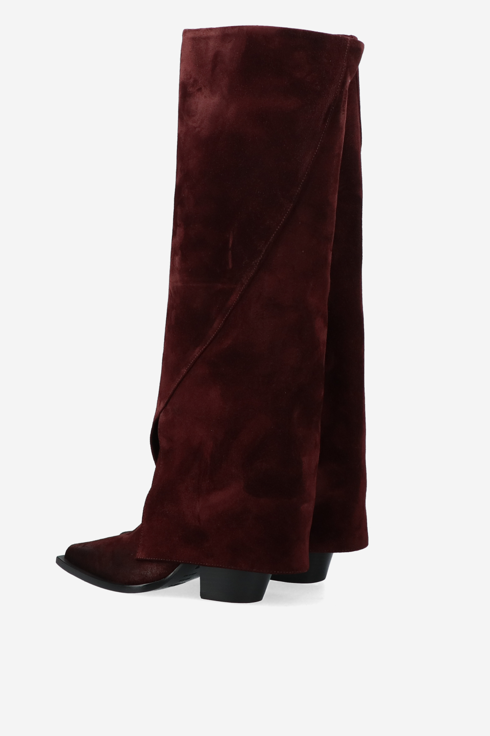 Fold-over suede boots