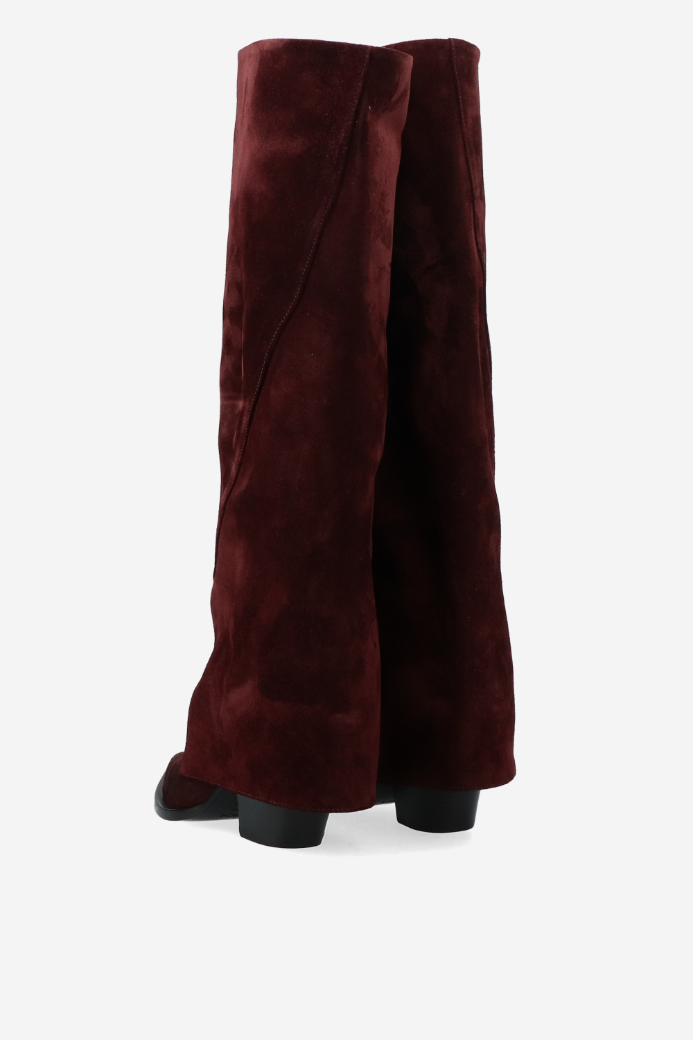 Fold-over suede boots