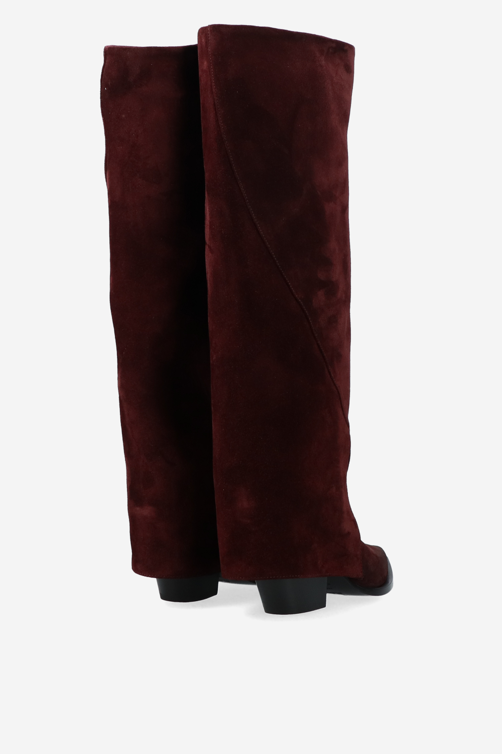 Fold-over suede boots