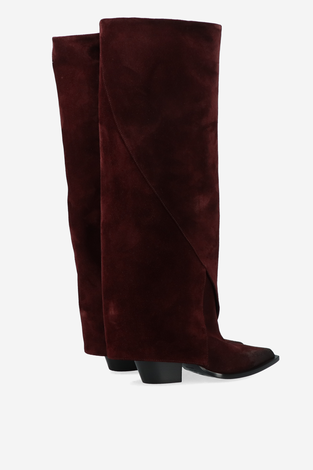 Fold-over suede boots