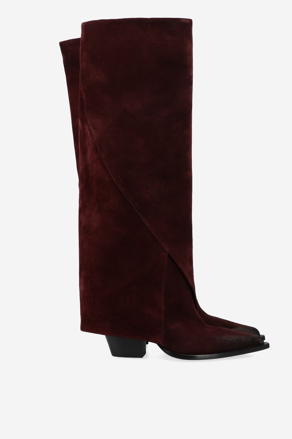 Fold-over suede boots
