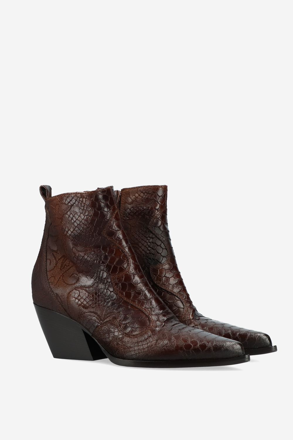 Elena Iachi - Embossed leather ankle boots