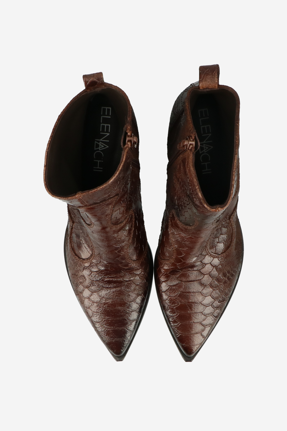 Embossed leather ankle boots