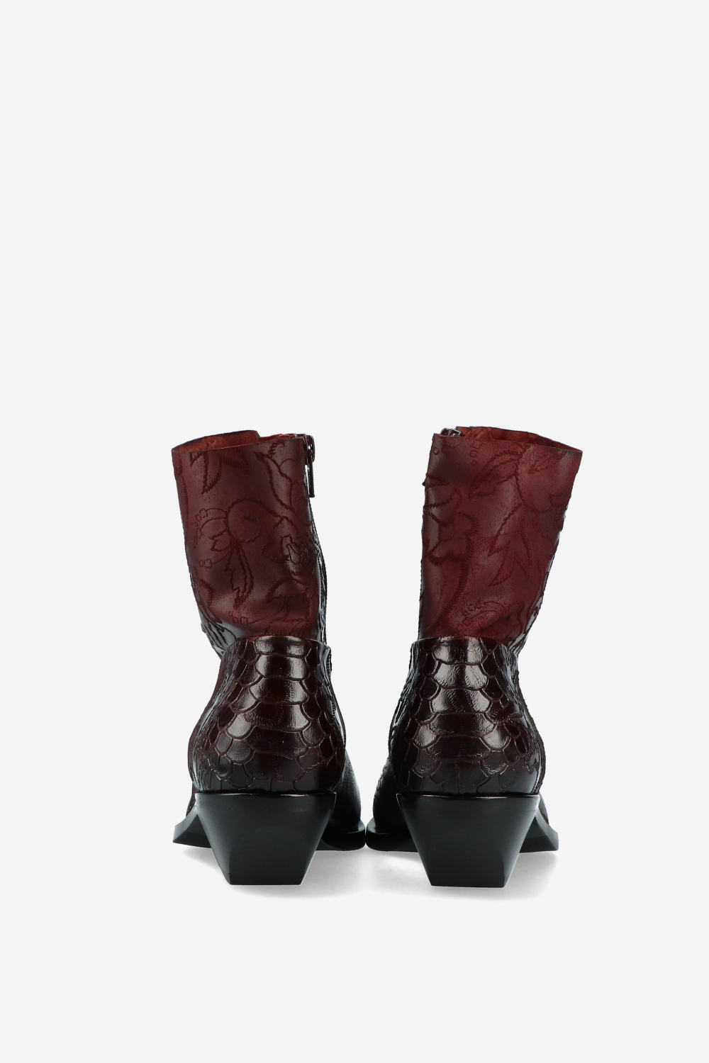 Croco leather ankle boots