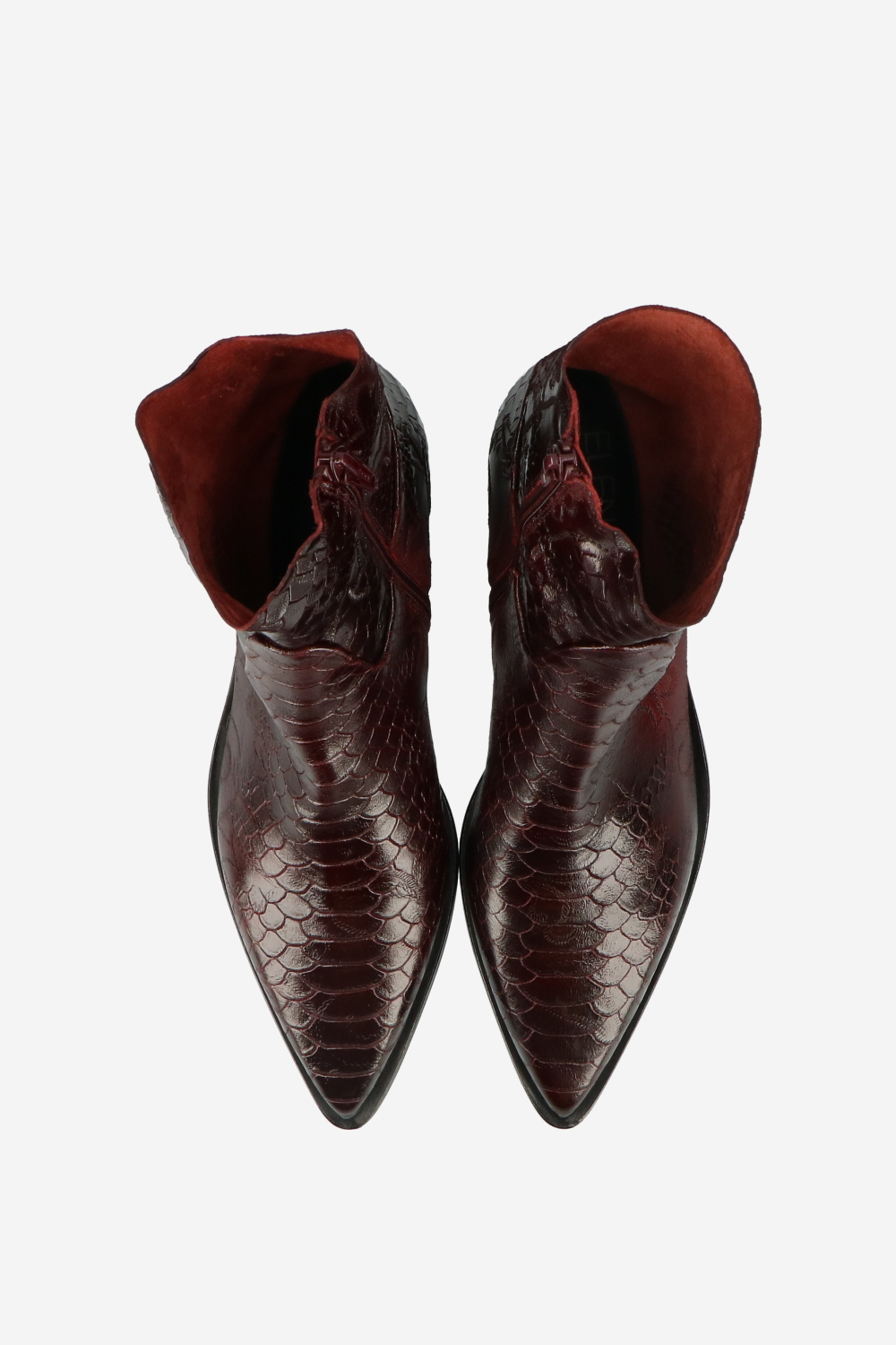 Croco leather ankle boots