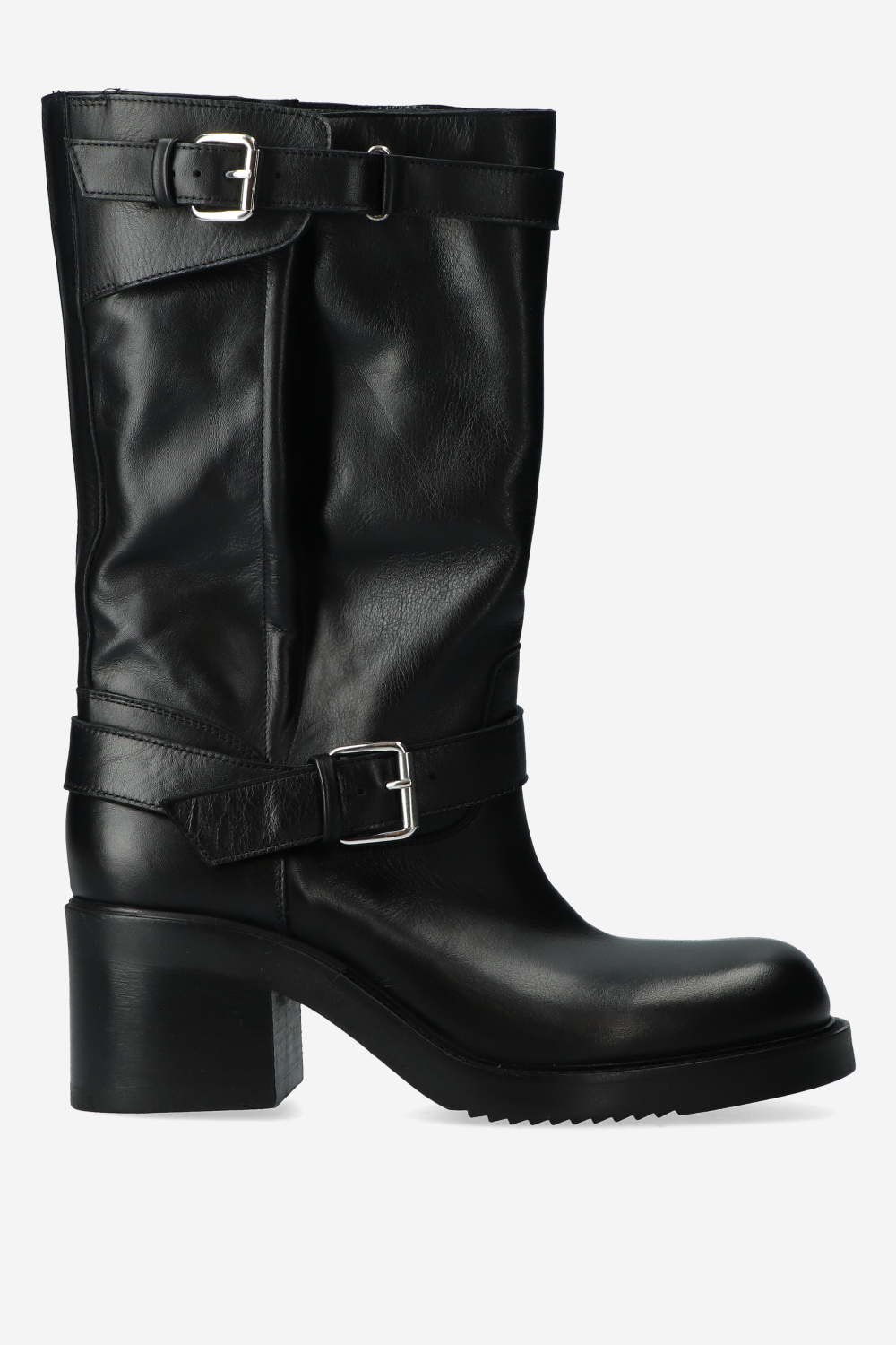 Elena Iachi - Chunky leather buckle boots