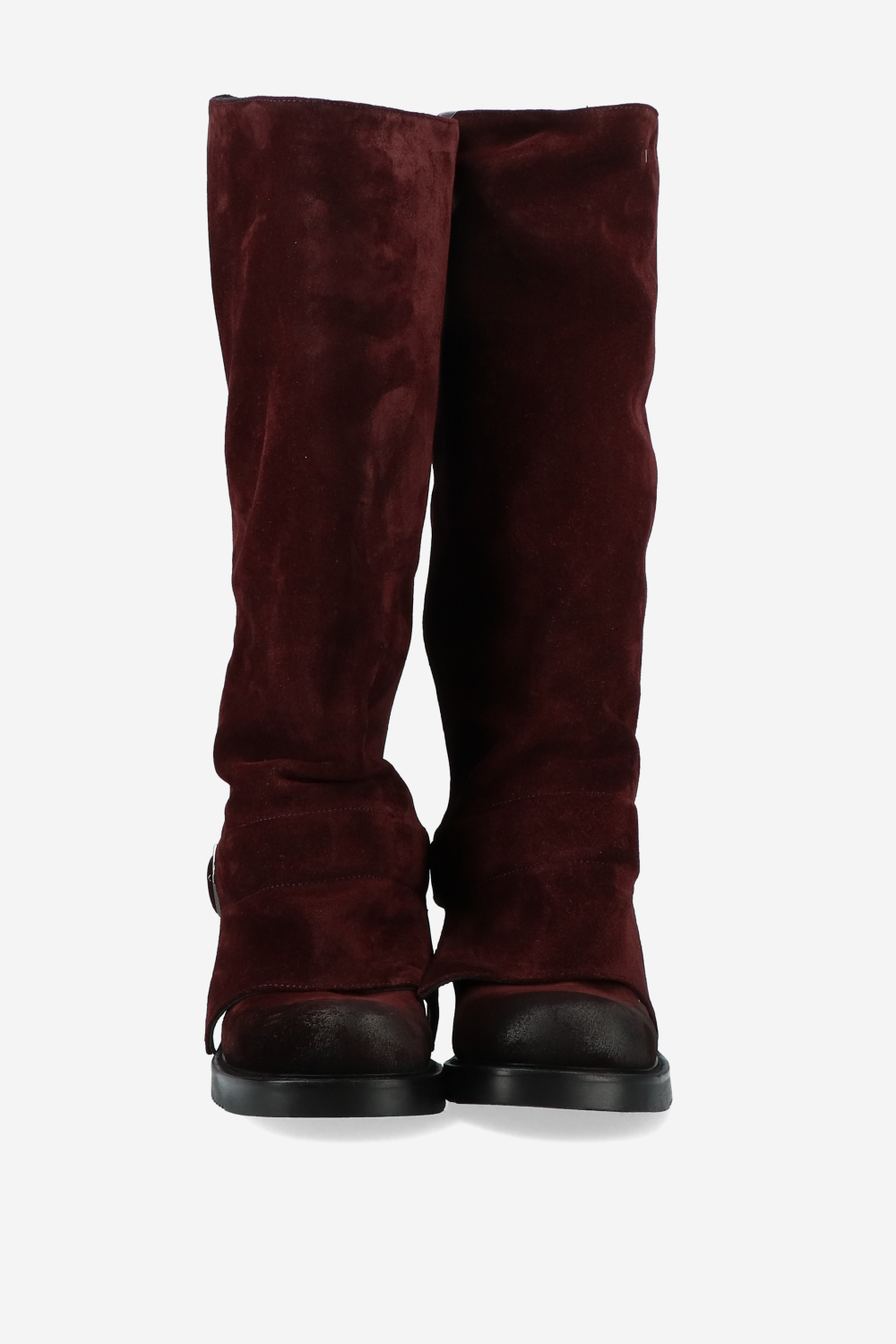 Suede zipper detail boots