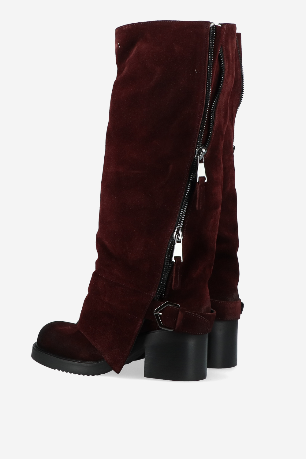 Suede zipper detail boots