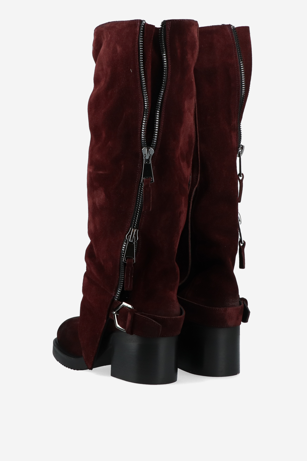 Suede zipper detail boots