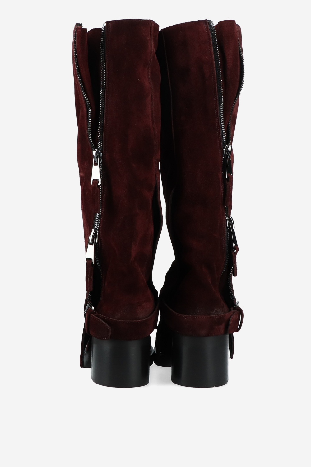 Suede zipper detail boots