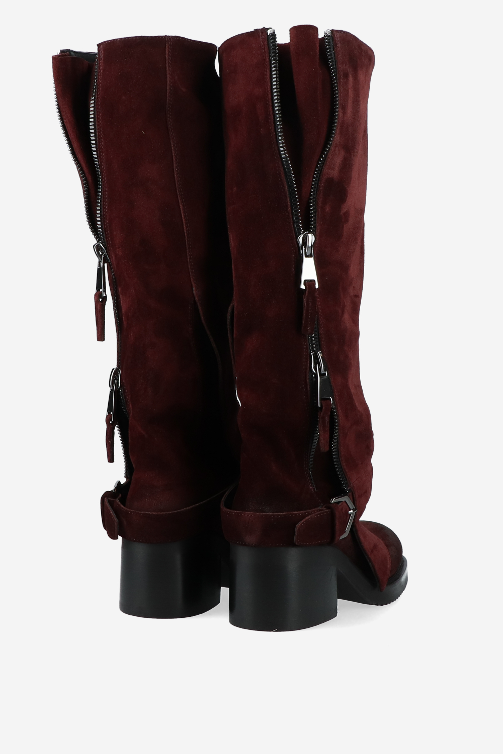 Suede zipper detail boots