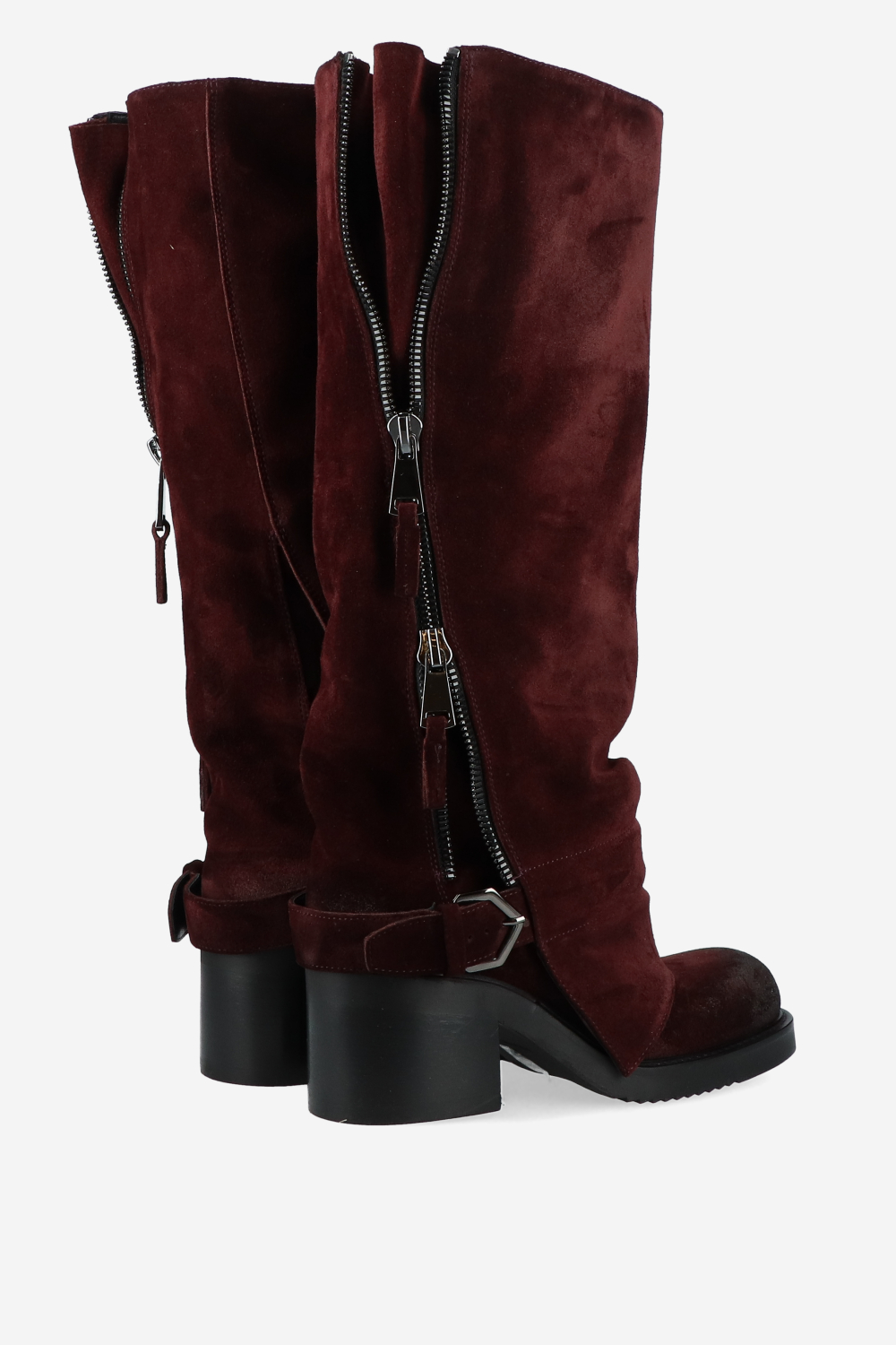 Suede zipper detail boots