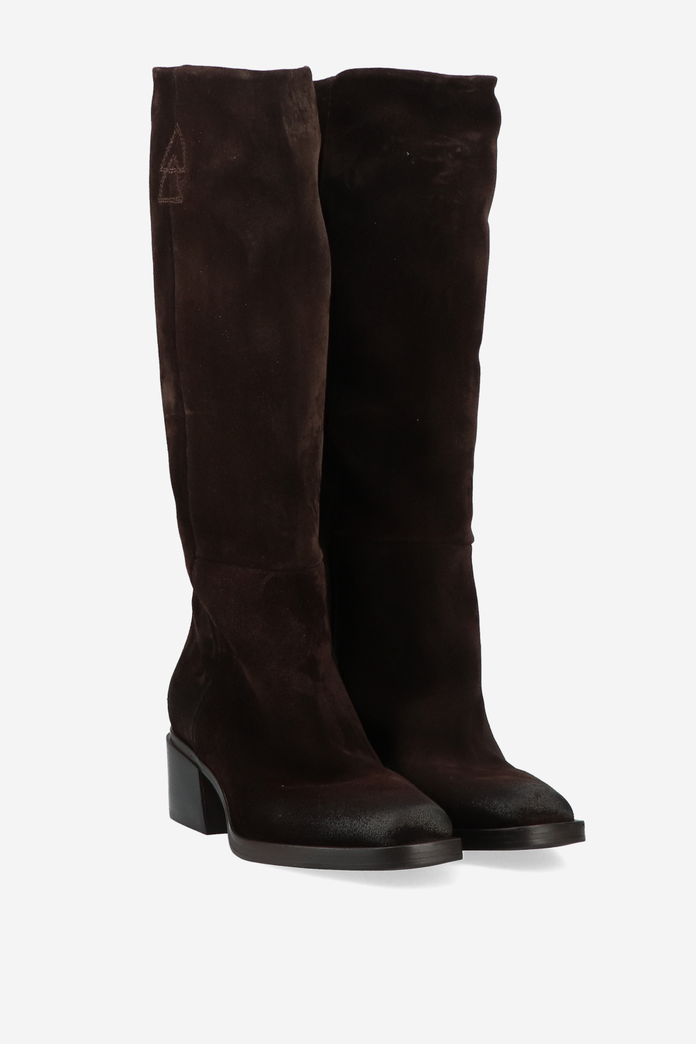 Suede block heel boots