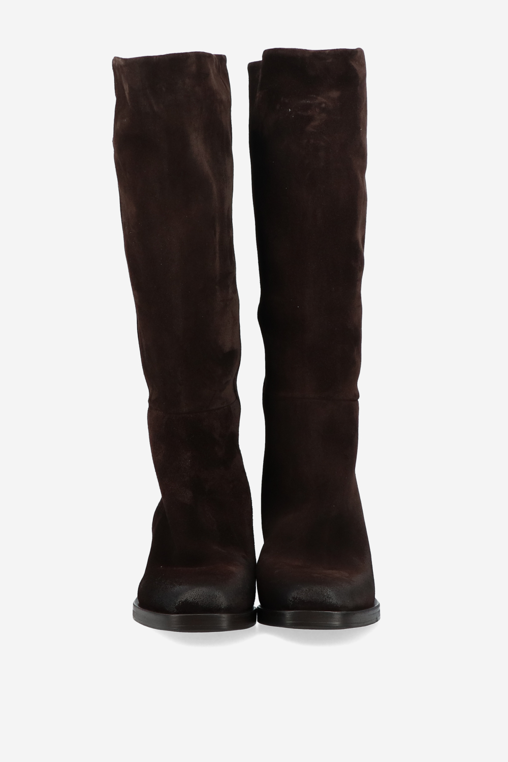 Suede block heel boots