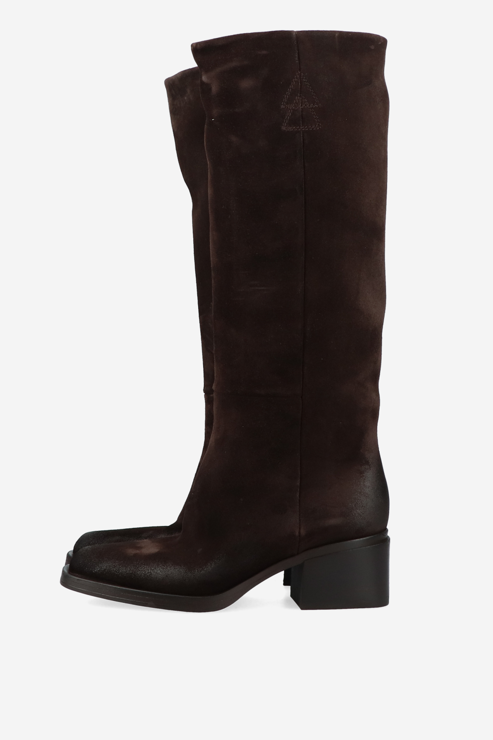 Suede block heel boots