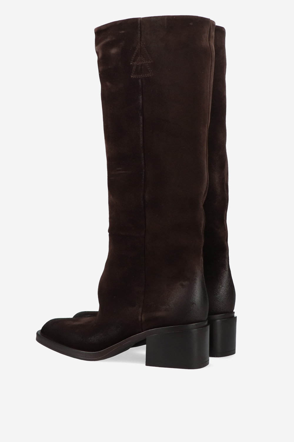 Suede block heel boots