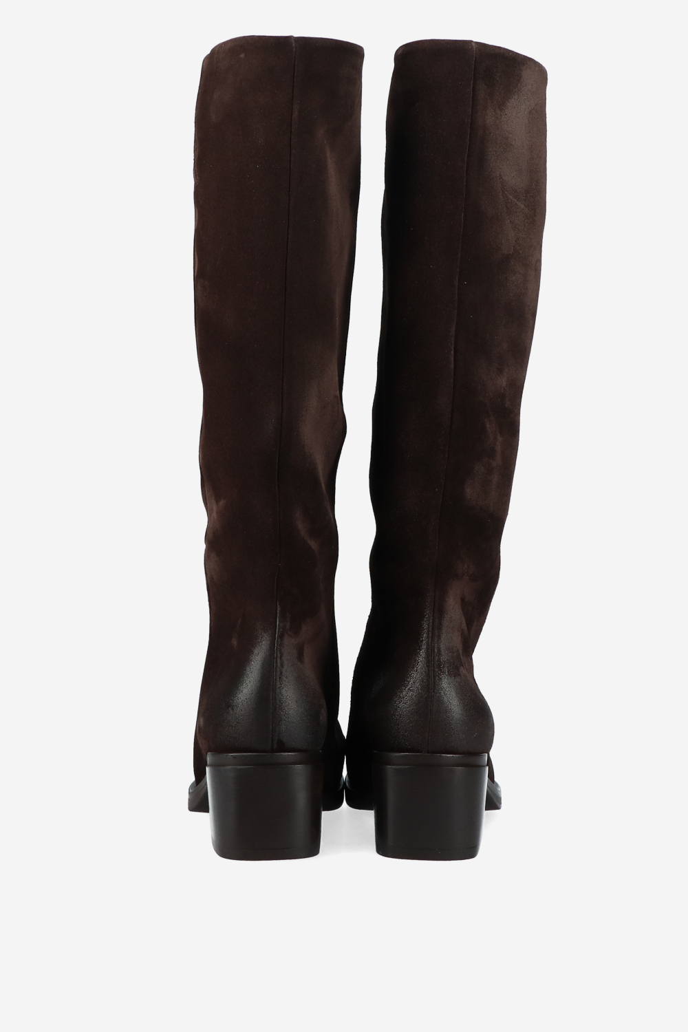 Suede block heel boots