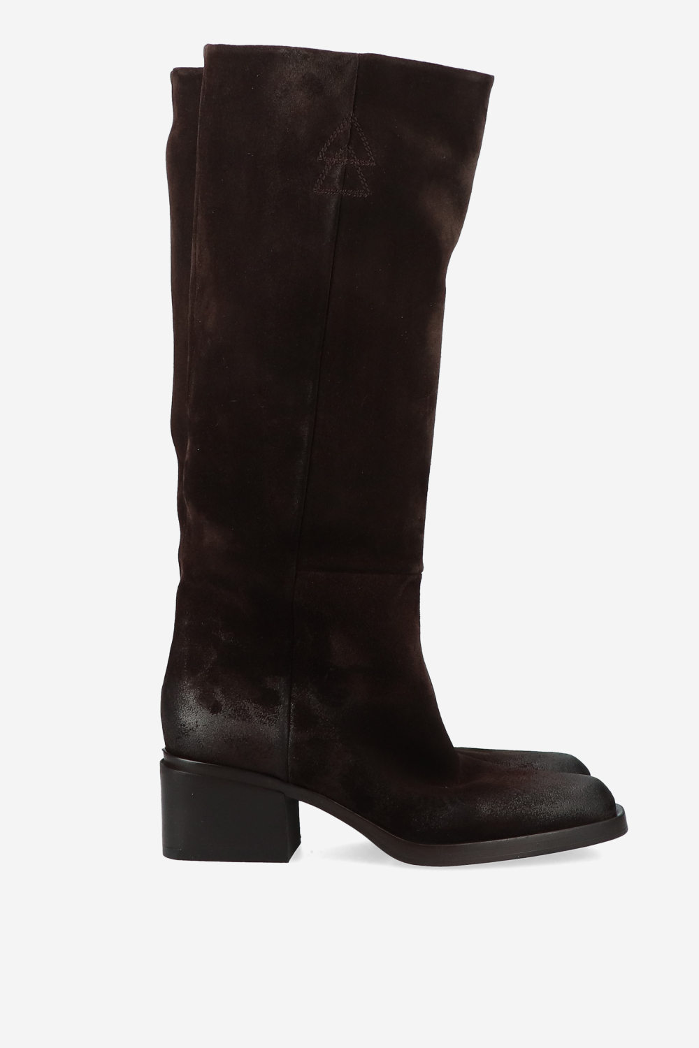 Suede block heel boots