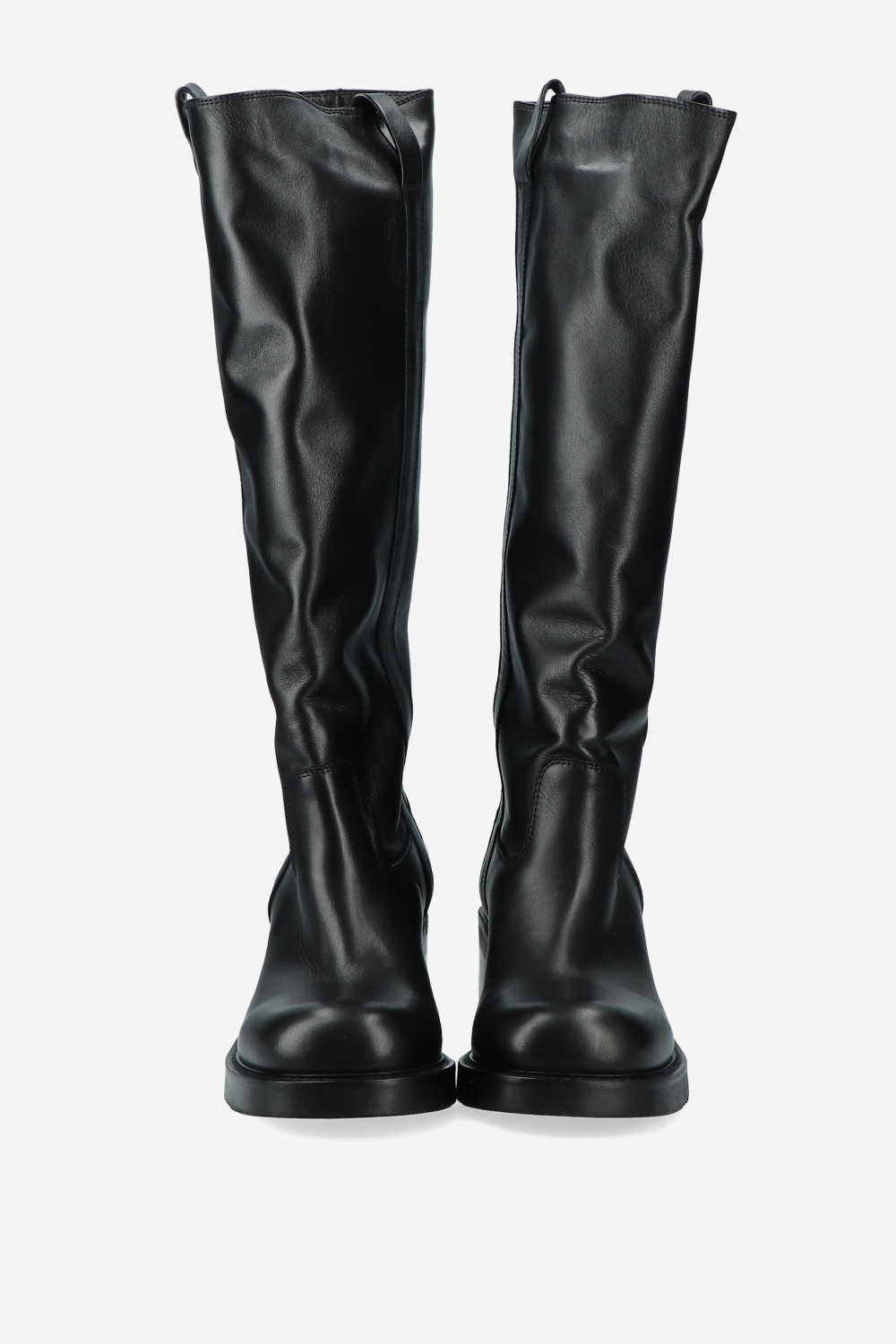 Leather block heel boots