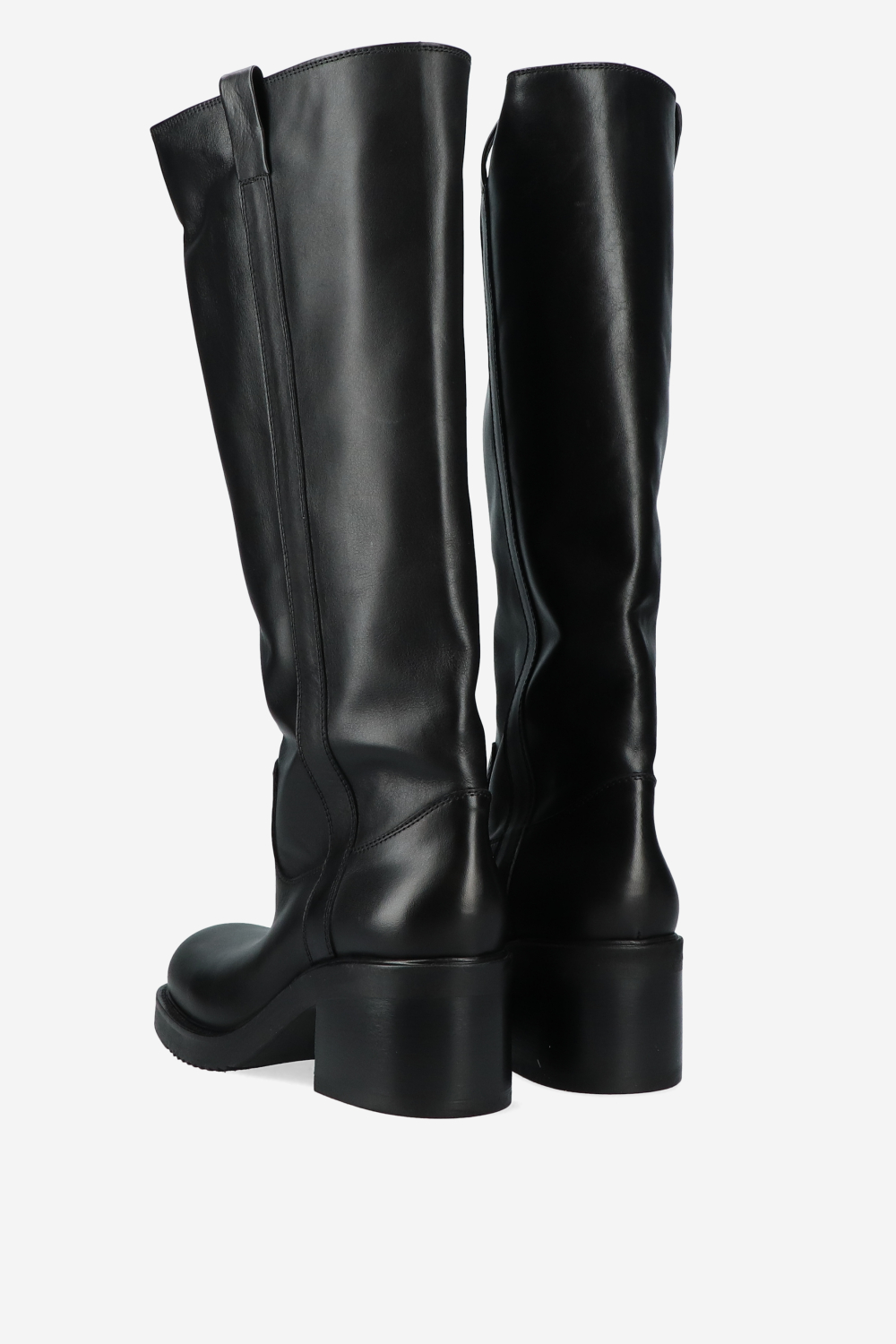 Leather block heel boots