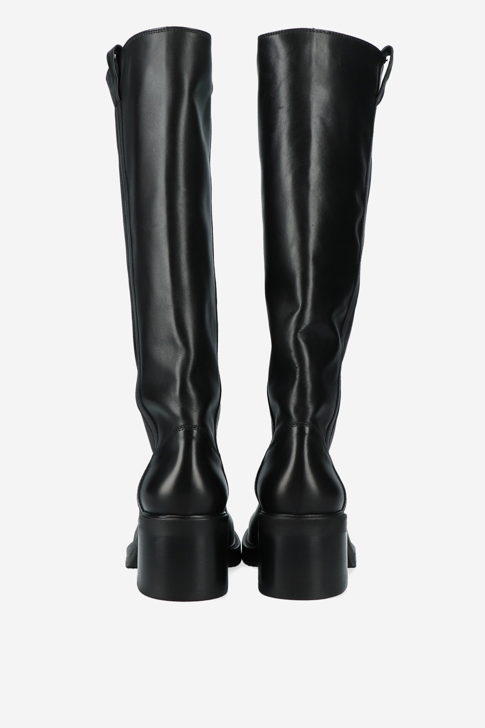 Leather block heel boots