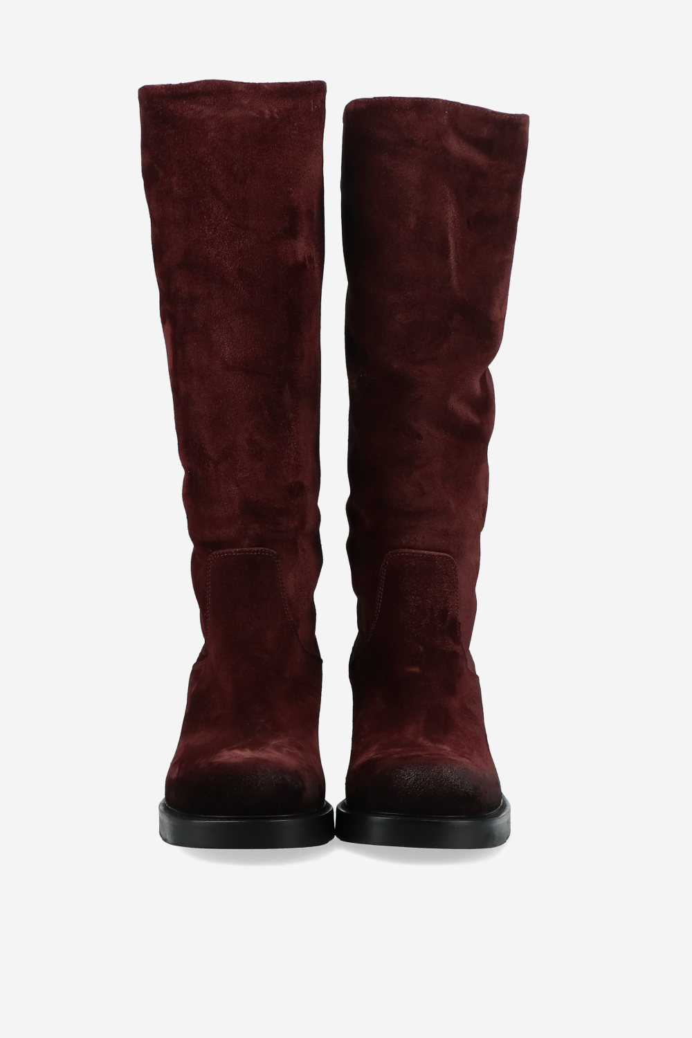 Suede block heel boots