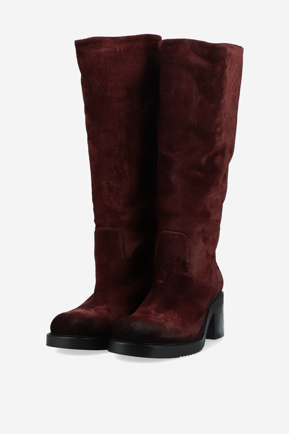 Suede block heel boots