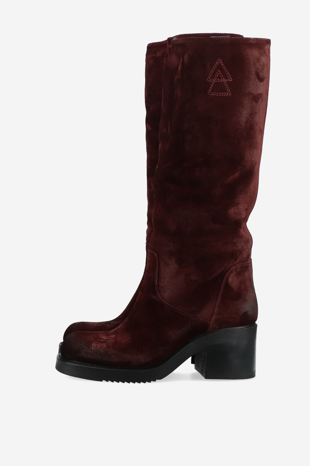 Suede block heel boots