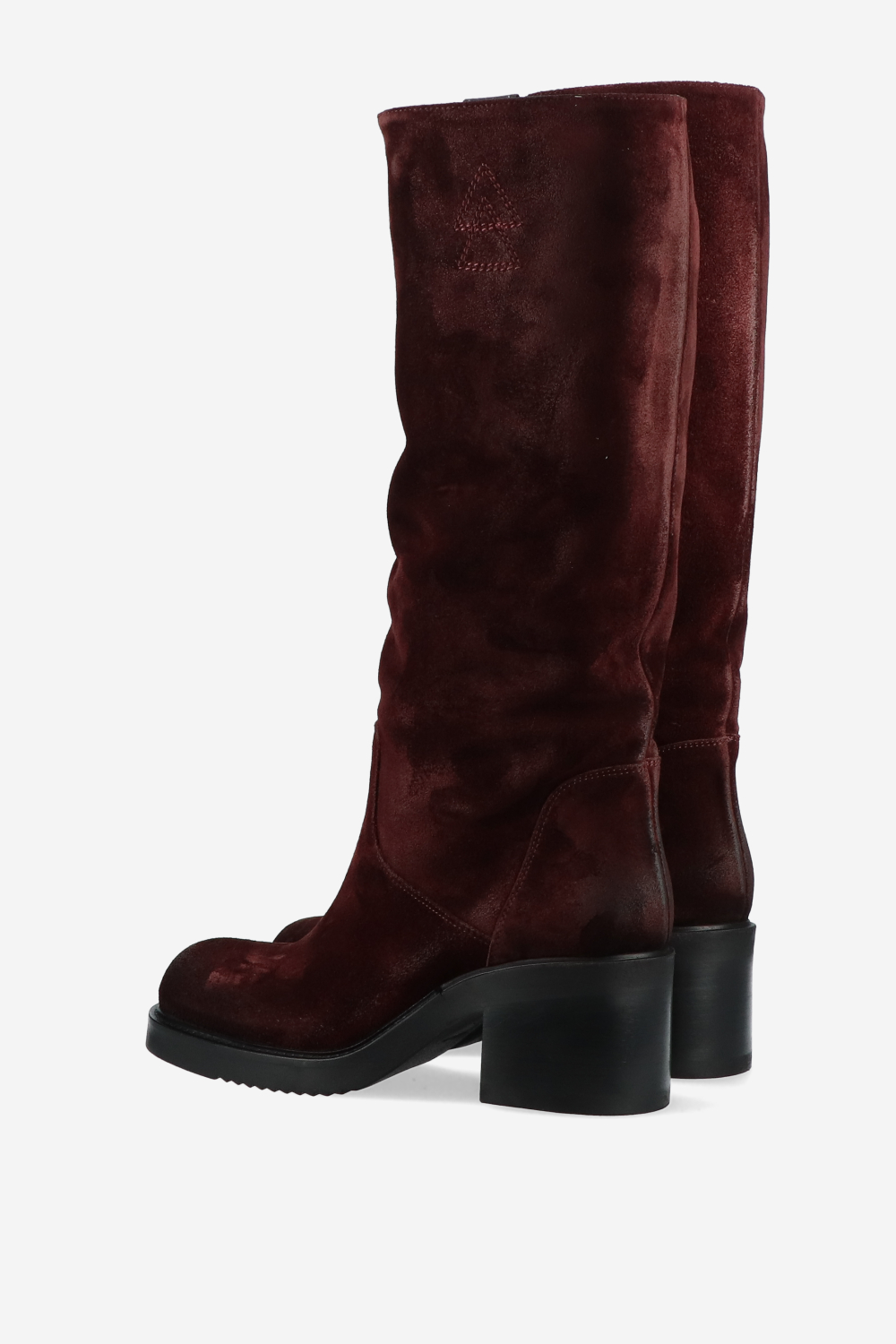 Suede block heel boots