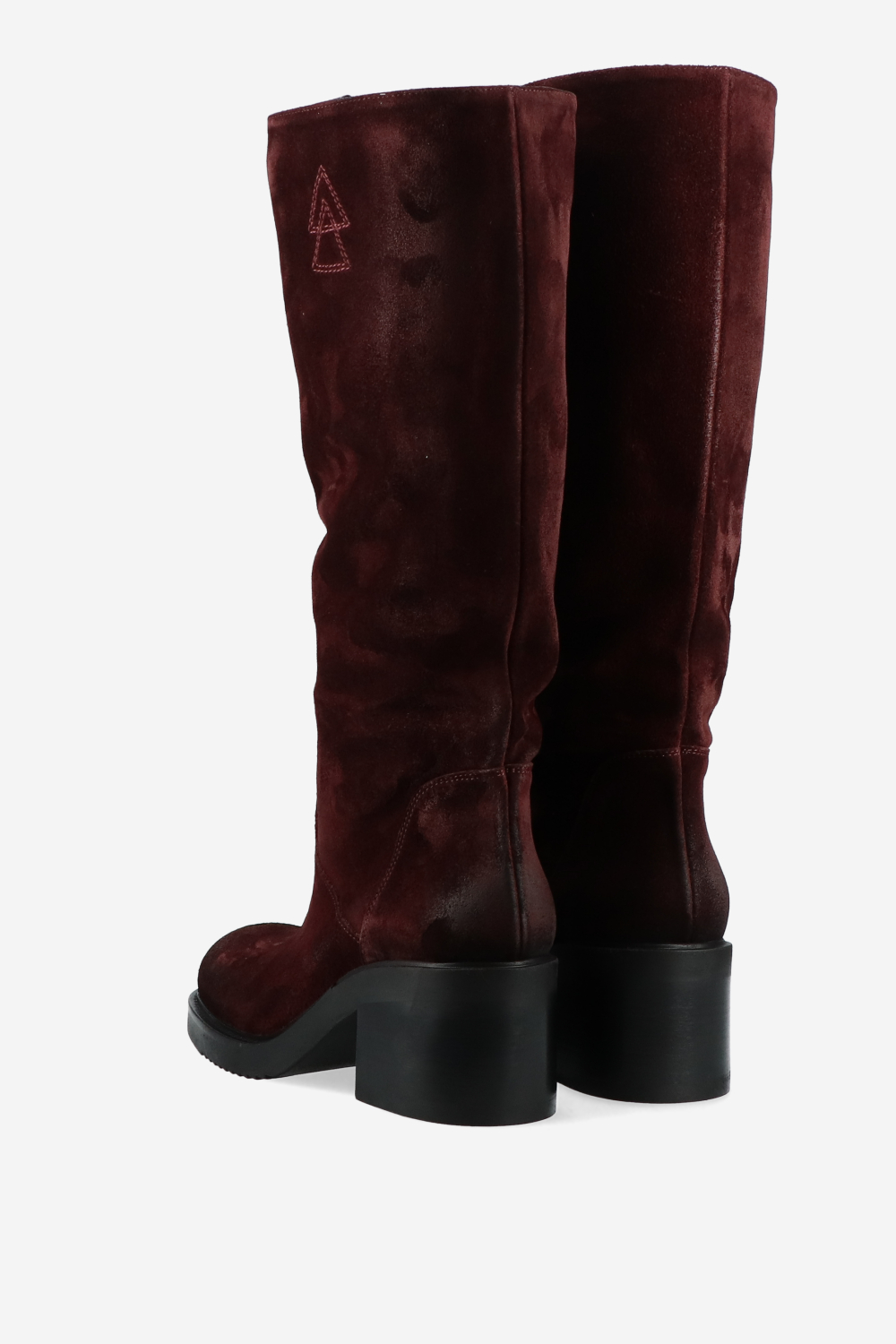 Suede block heel boots