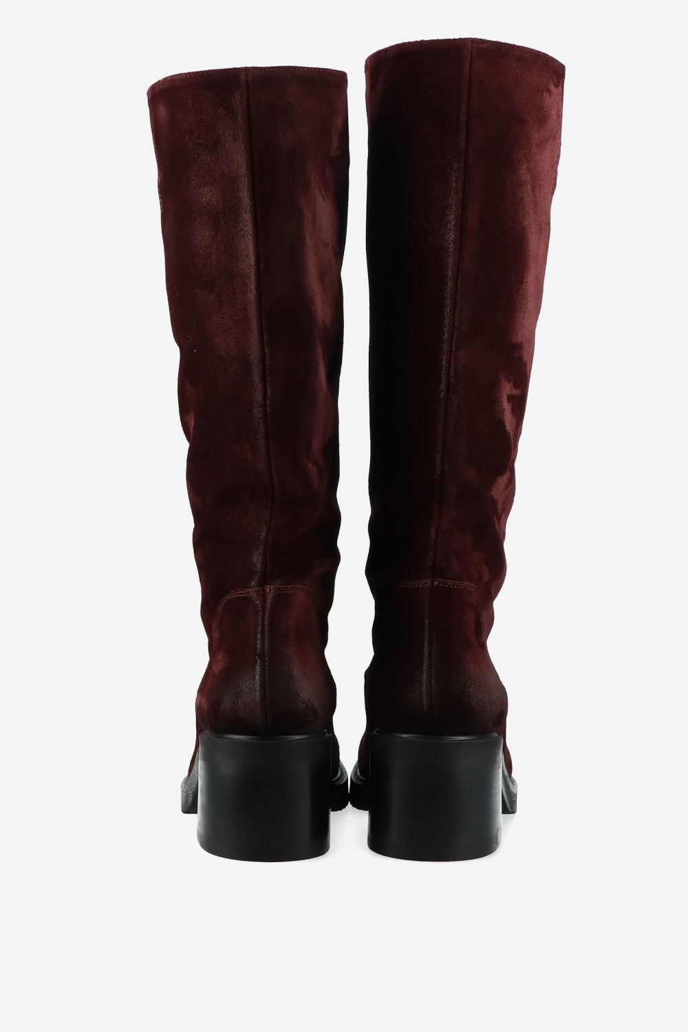 Suede block heel boots