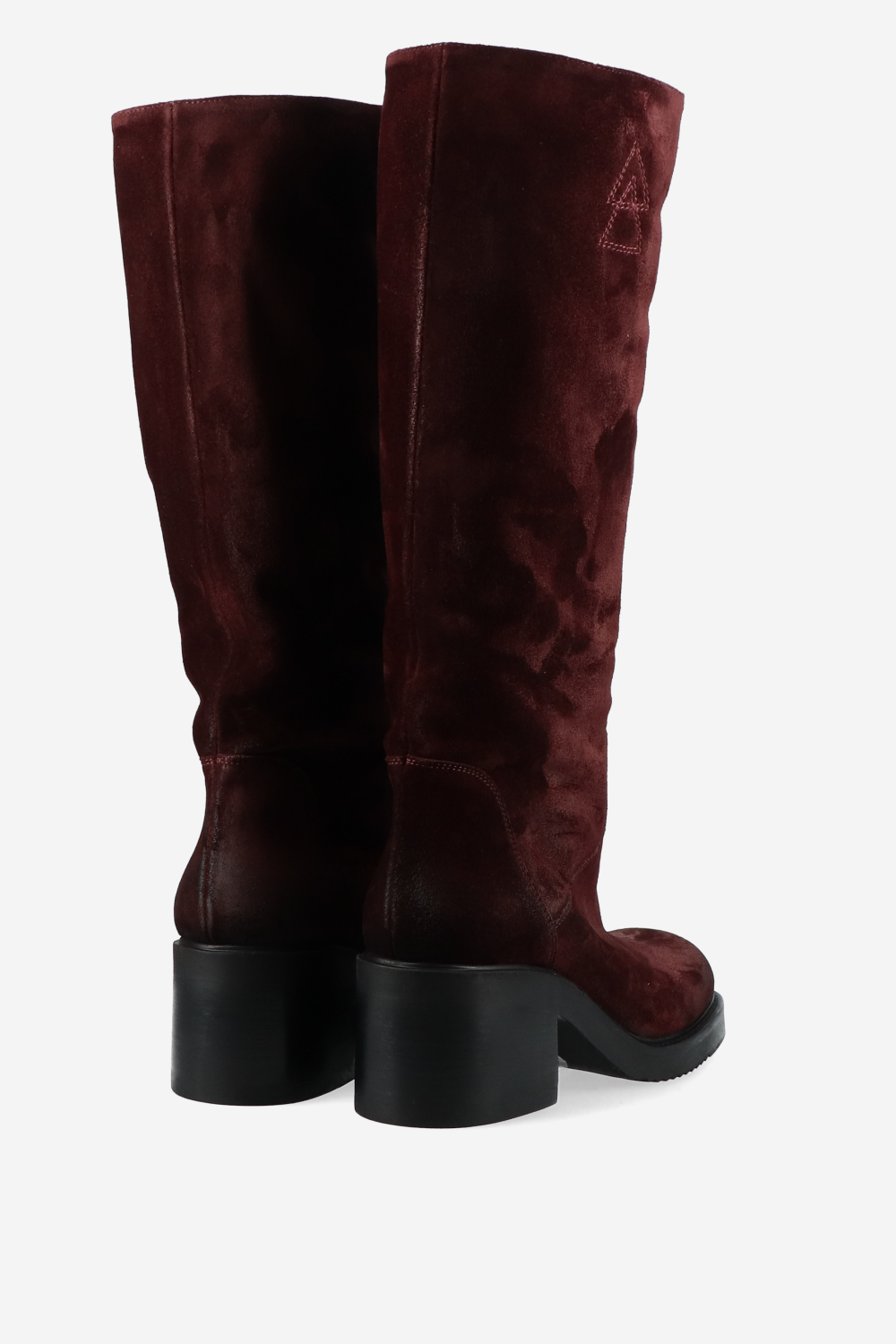 Suede block heel boots